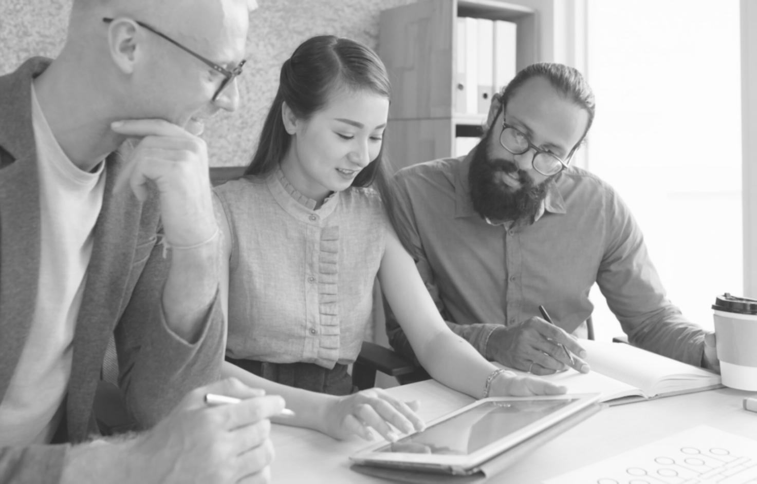 Equipo de arnivalorex trabajando en consultoría empresarial